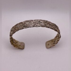 Vintage sterling silver woven cuff bracelet